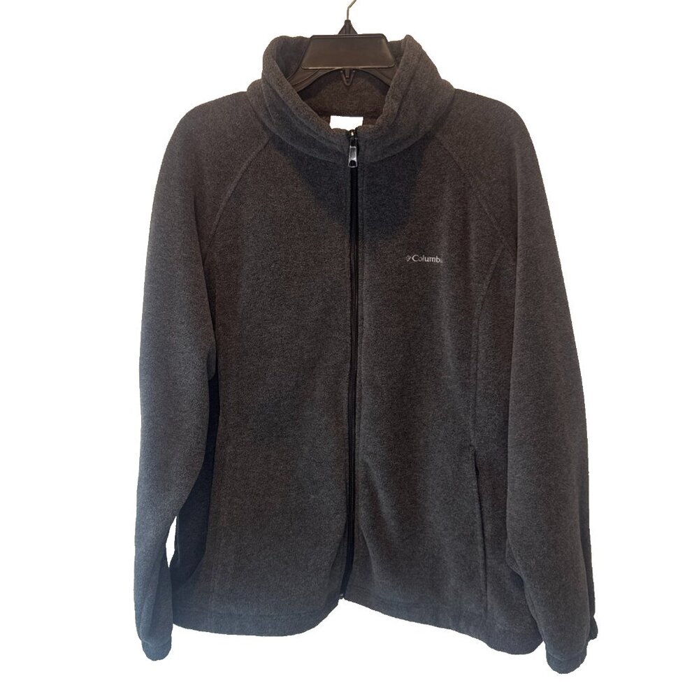 Columbia Womens Dark Gray Benton Springs Full Zip Fleece Jacket 2X Outdoor Cozy